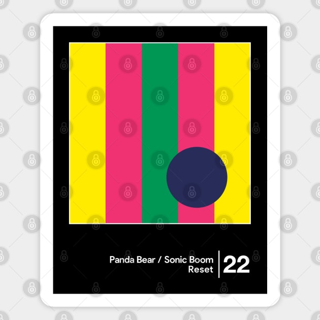 Panda Bear & Sonic Boom / Minimal Graphic Design Tribute Magnet by saudade